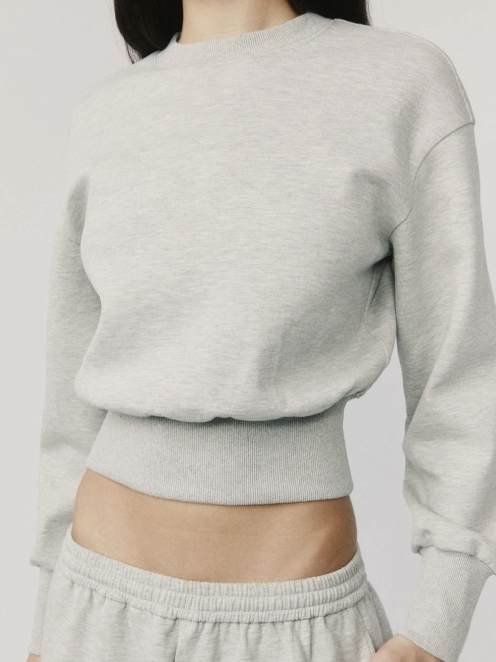 With Jean Light Gray Crewneck Pullover Sweater